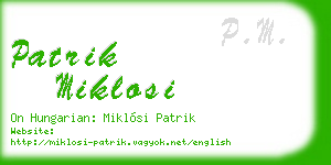 patrik miklosi business card